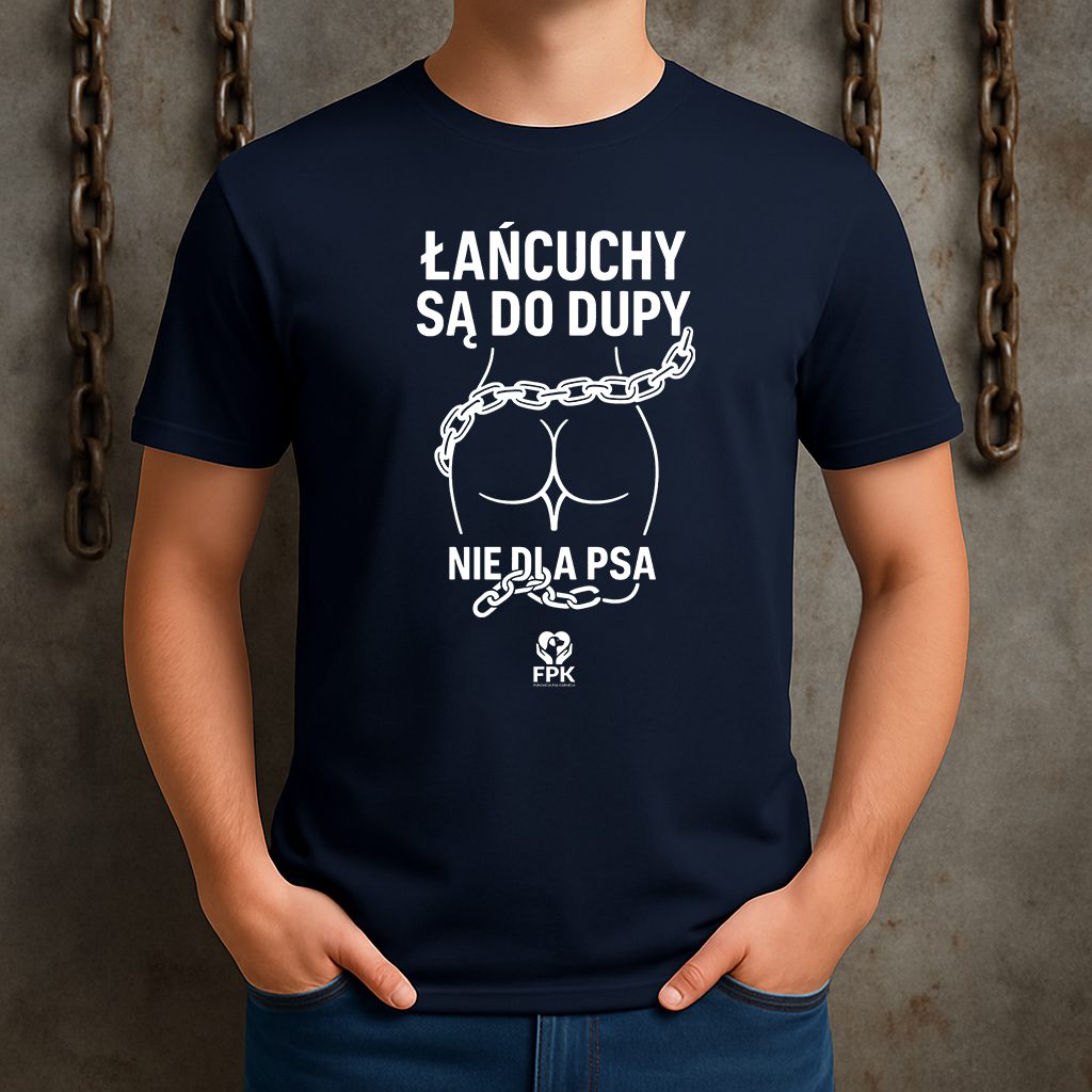 Męska koszulka Łańcuchy ciemnogranatowa