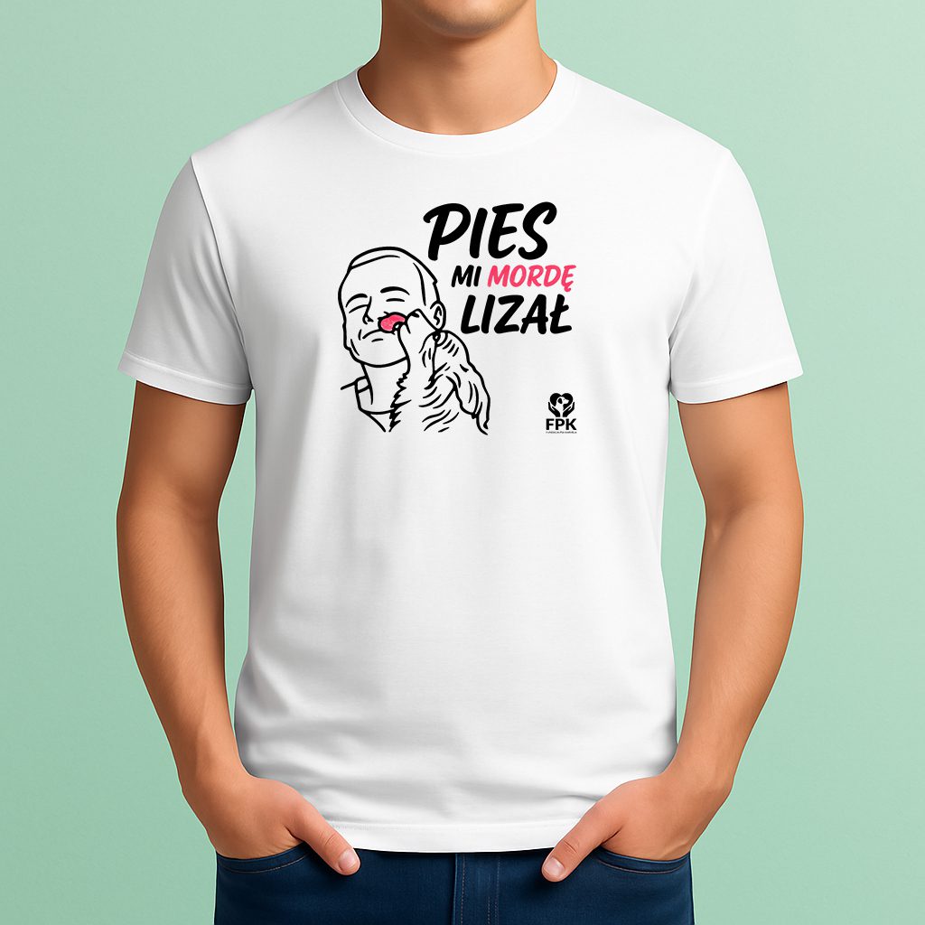 Męska koszulka Pies mi mordę lizał